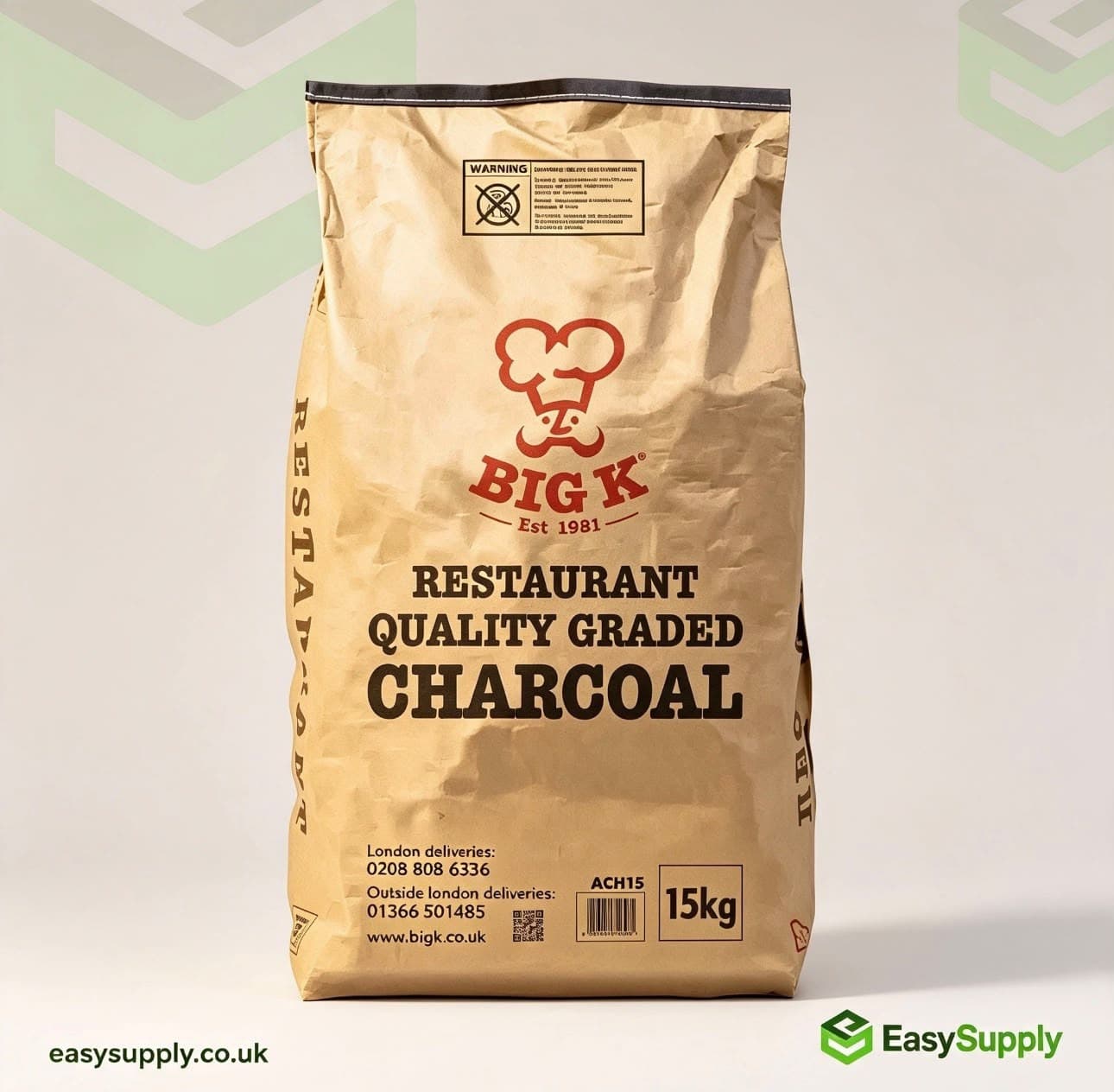 Big K Restaurant Grade Lumpwood Charcoal 15 Kg
