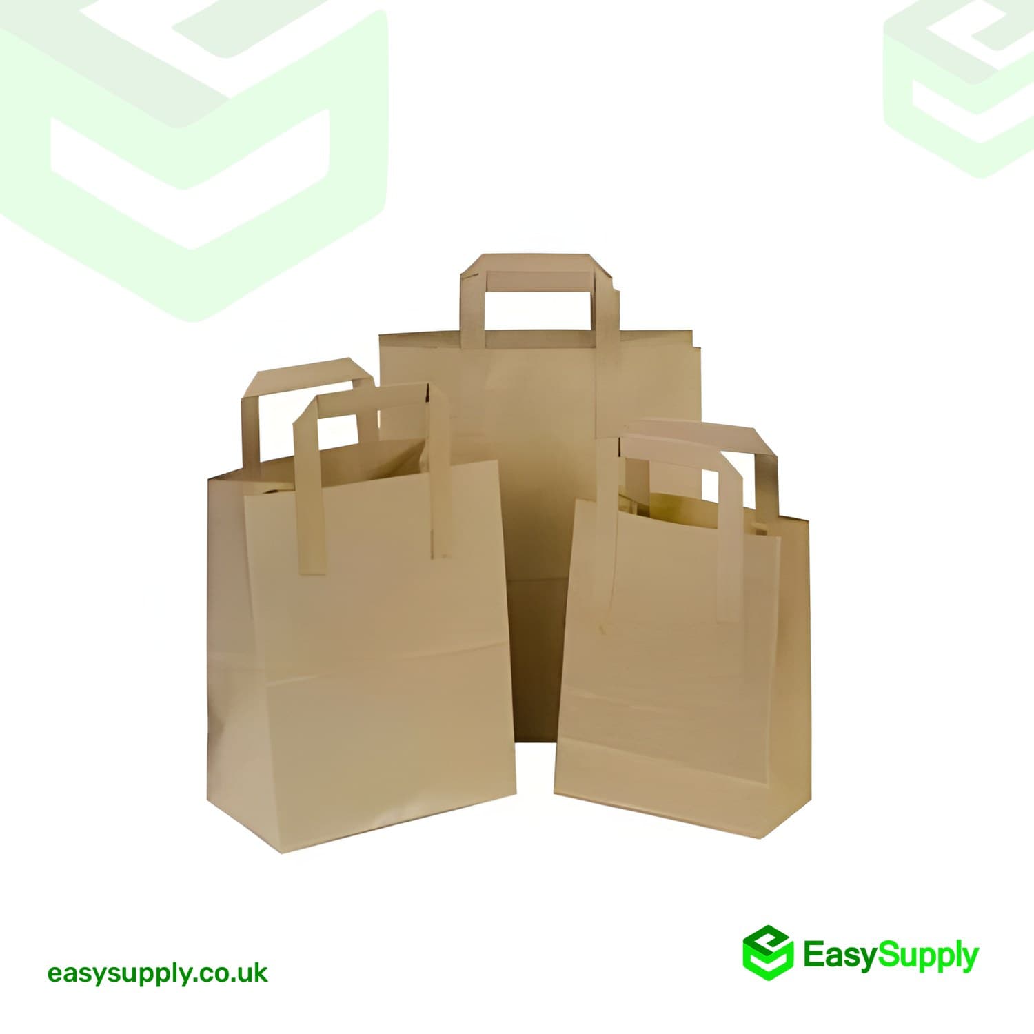 Small Brown SOS Paper Bag External Flat Handles 250Pcs 