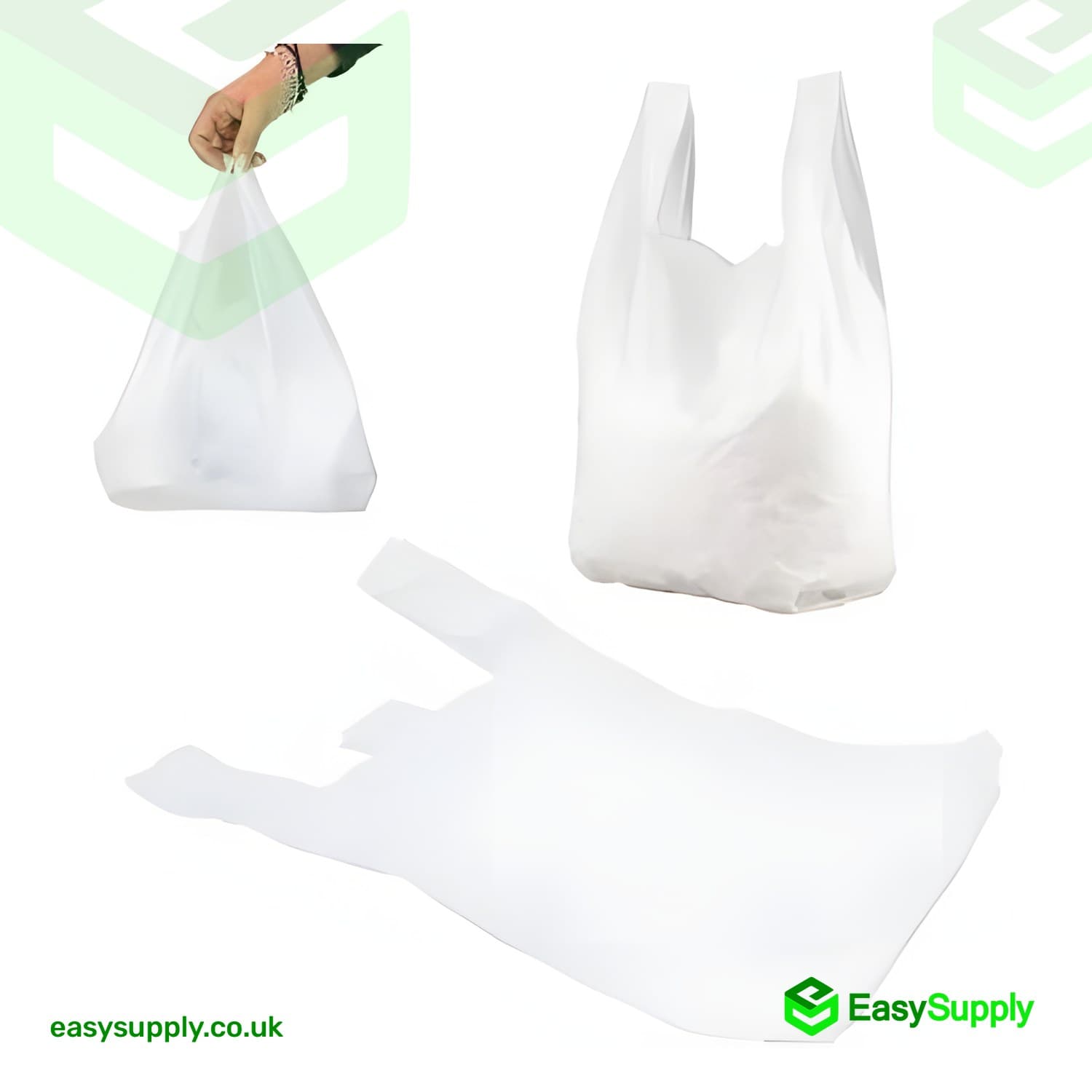 Extra Large White Vest Carriers Bags 13x19x23  S5