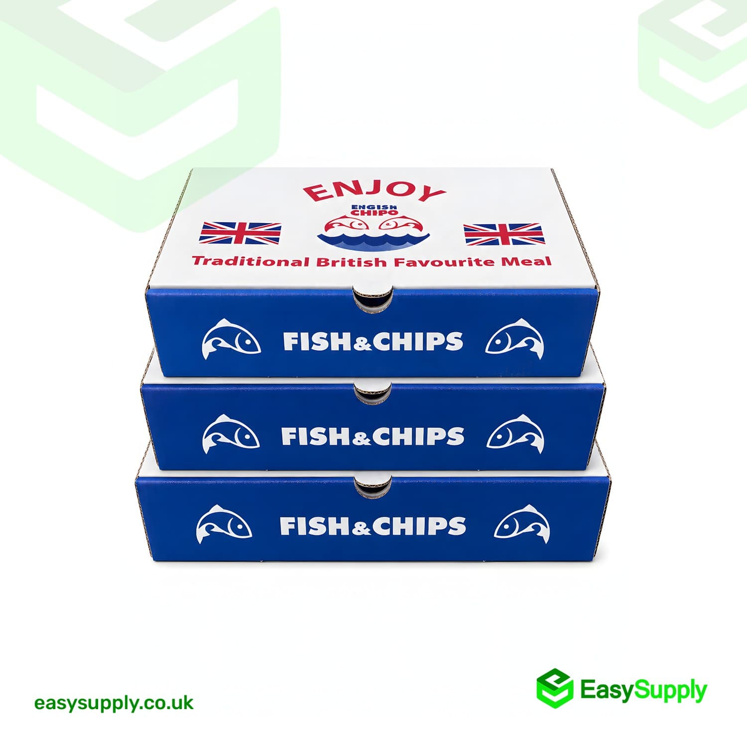 Small Fish & Chips Boxes 9" 245x155x51mm 