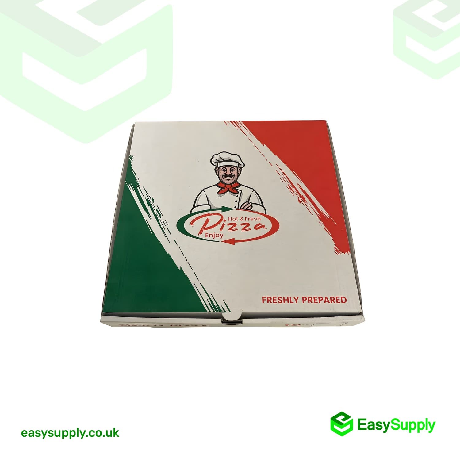 7” Pizza Box White Italian Print Premium Quality 90 Pcs